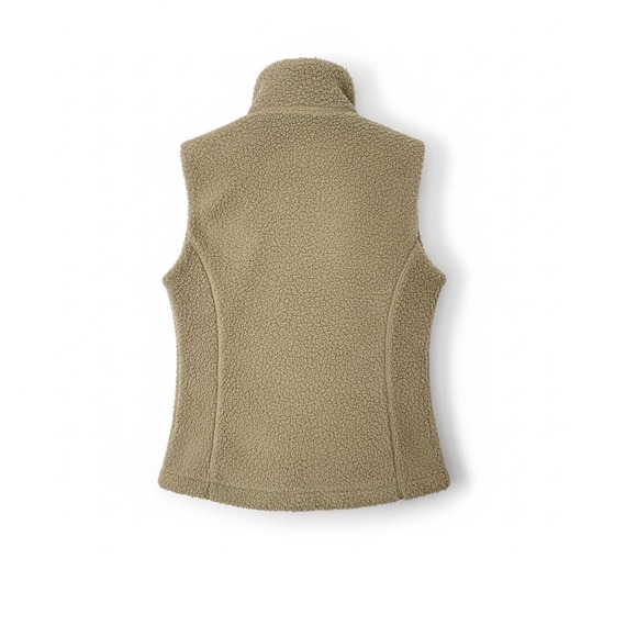 Patagonia Los Gatos Fleece Sherpa Vest Tan Womens Size Medium Full Zip - Picture 2 of 5